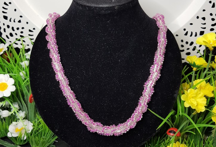 HM - Perlkette rosa/silber