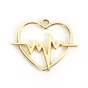 BA - Anhänger Herz EKG gold