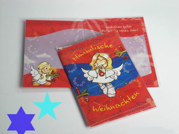 Schutzengel - Weihnachtskarte rot