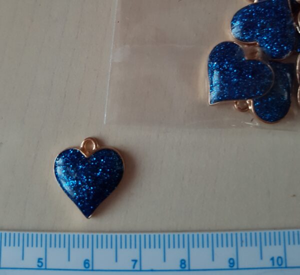 BA - Anhänger Herz blau glitter