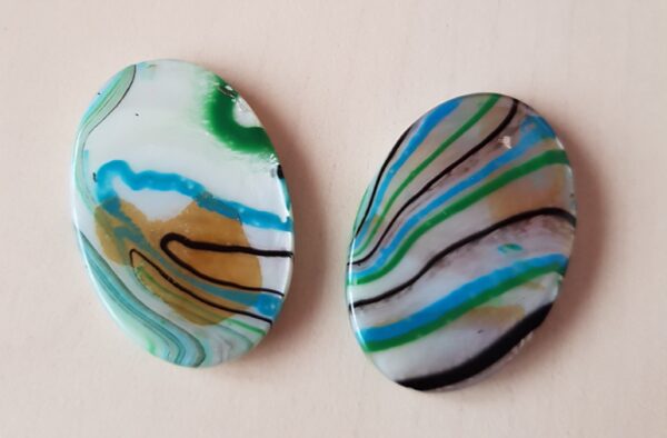 BP - Muschelperle grün oval