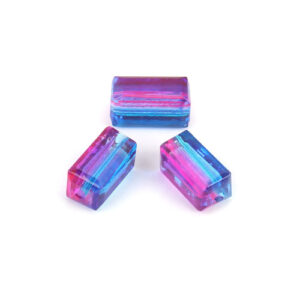 BP - Glasperle Rechteck Fuchsia