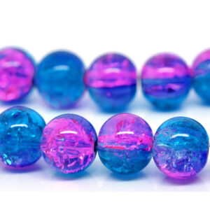 BP - Glasperle blau/rosa crackle
