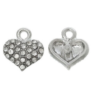 BA - Anhänger Herz Strass silber