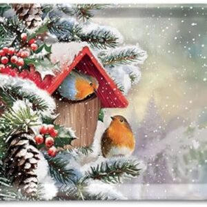 WVH - Tablett Rotkehlchen Winterhäuschen