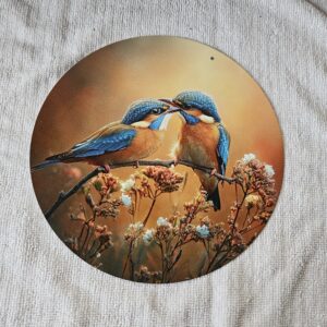 Blechschild "Eisvogel-Paar"