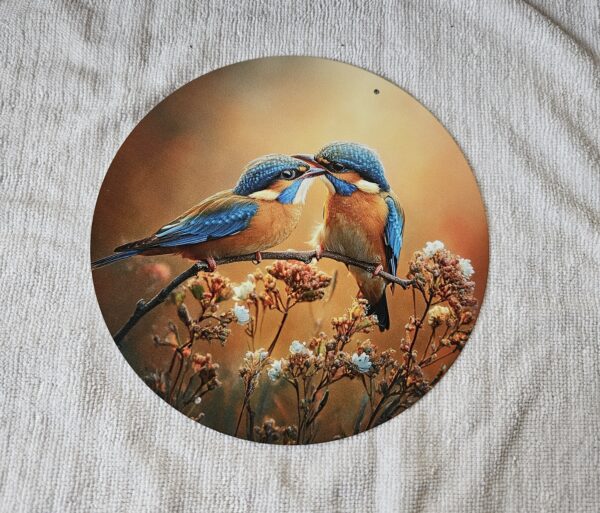Blechschild "Eisvogel-Paar"
