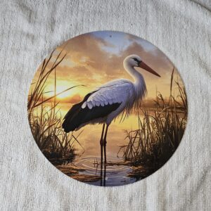 Blechschild Abendsonne "Storch"