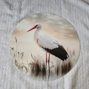Blechschild Nebel "Storch"