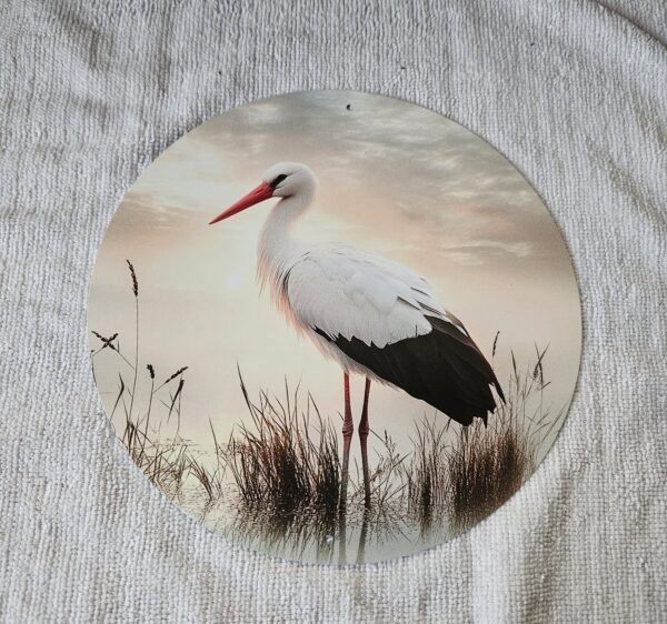 Blechschild Nebel "Storch"