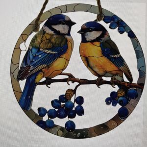 Acrylhänger " Blaumeisen-Duo"