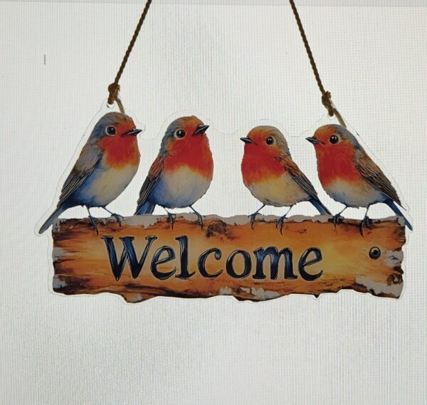 Acrylhänger Welcome "Robins"